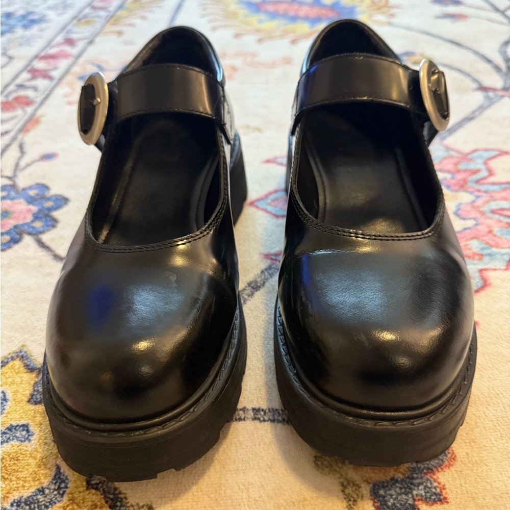 Vagabond Black Heeled Mary Janes with Buckle
